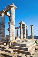 Poseidon Temple at Cape Sounion in Greece,Poseidon-Tempel am Kap Sounion in Griechenland