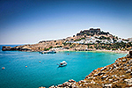 Lindos bay at Rhodes island,Lindos Bucht auf der Rhodos Insel,rent a boat in Greece,Mieten Sie ein Boot in Griechenland,voguesails.com